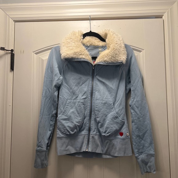 Twisted Heart Women's Soft Zip Up Fleece Faux Shearling Sweatshirt Hoodie Size M - Picture 1 of 6